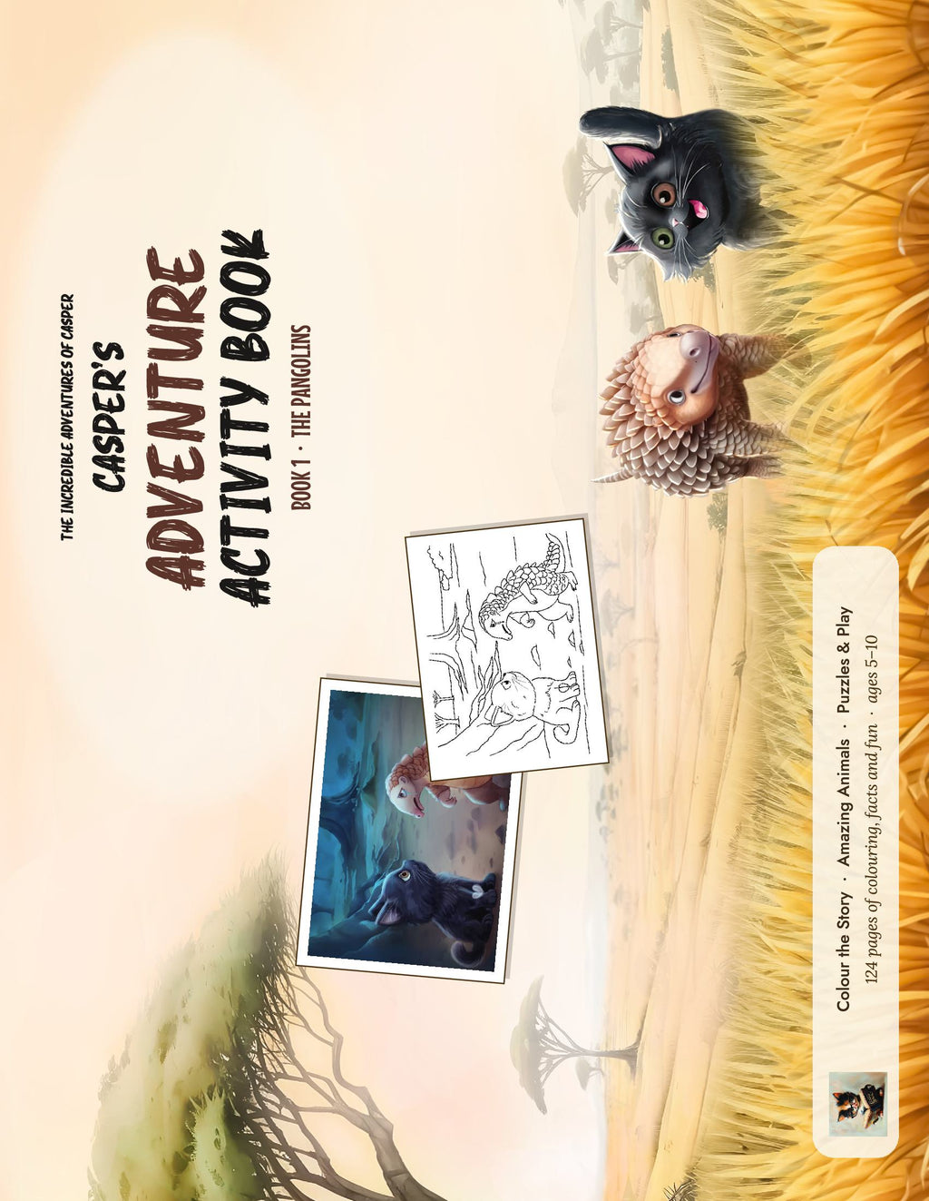 Casper's Adventure Activity Book 1: The Pangolins, back cover and spine
