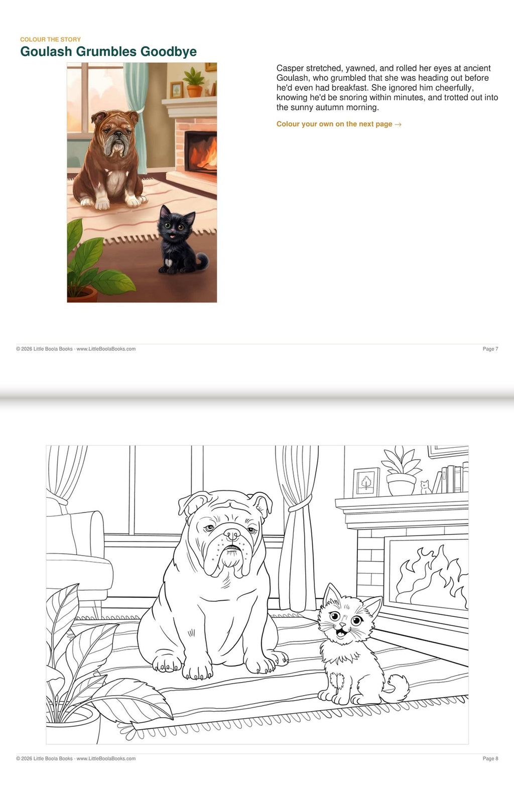 Inside Activity Book 1: The Pangolins. Colour the Story: a picture from the book above the page to colour in