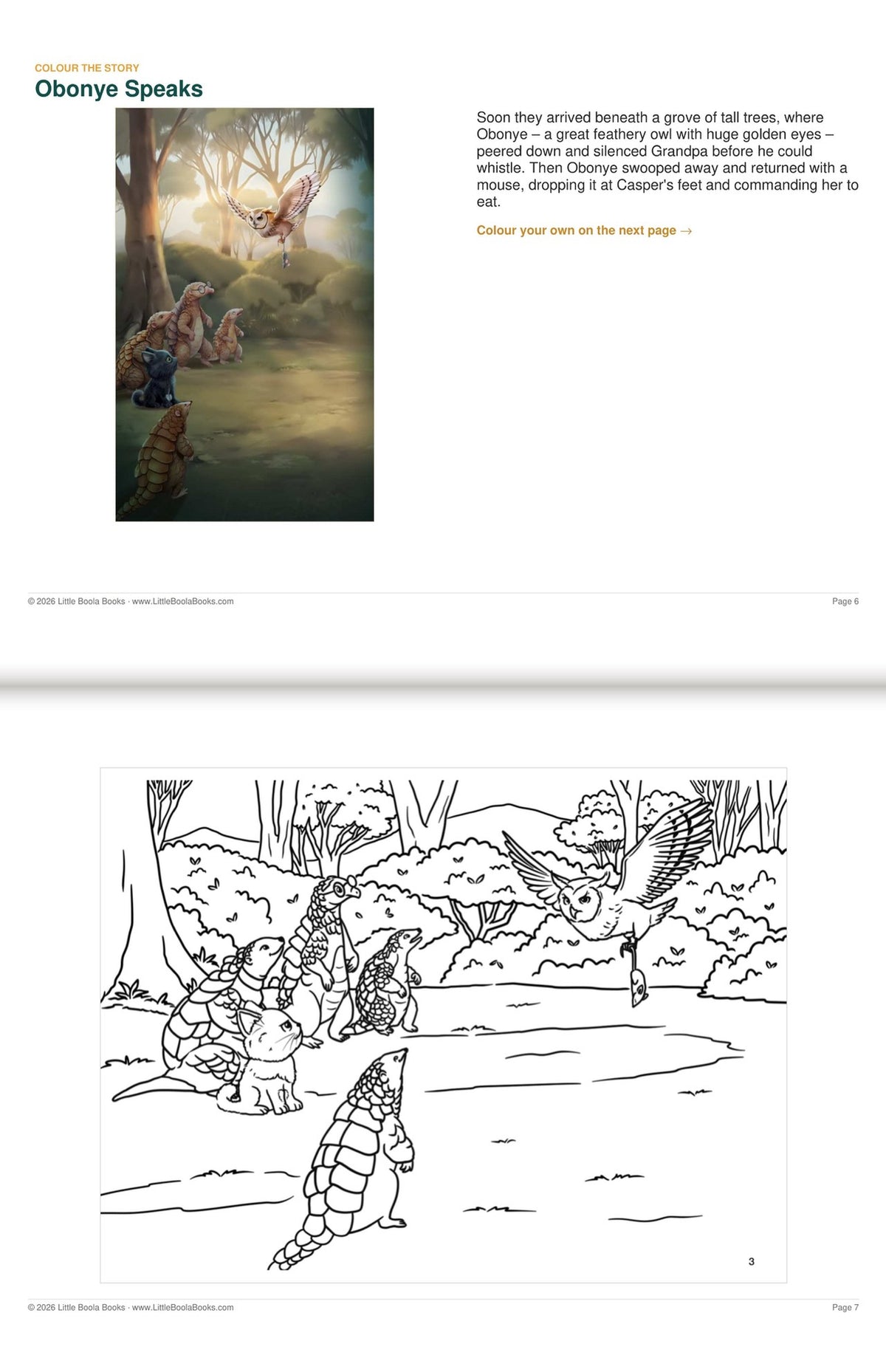 Inside Activity Book 2: The Elephants. Colour the Story: a picture from the book above the page to colour in