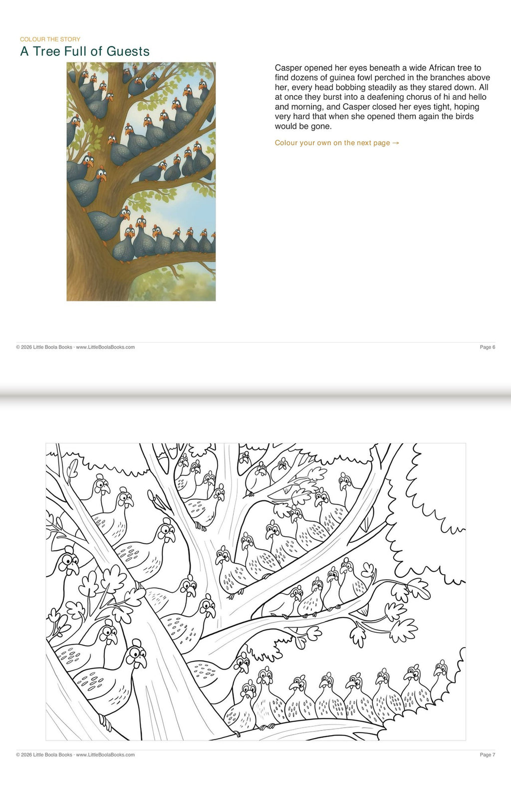 Inside Activity Book 5: The Lions. Colour the Story: a picture from the book above the page to colour in