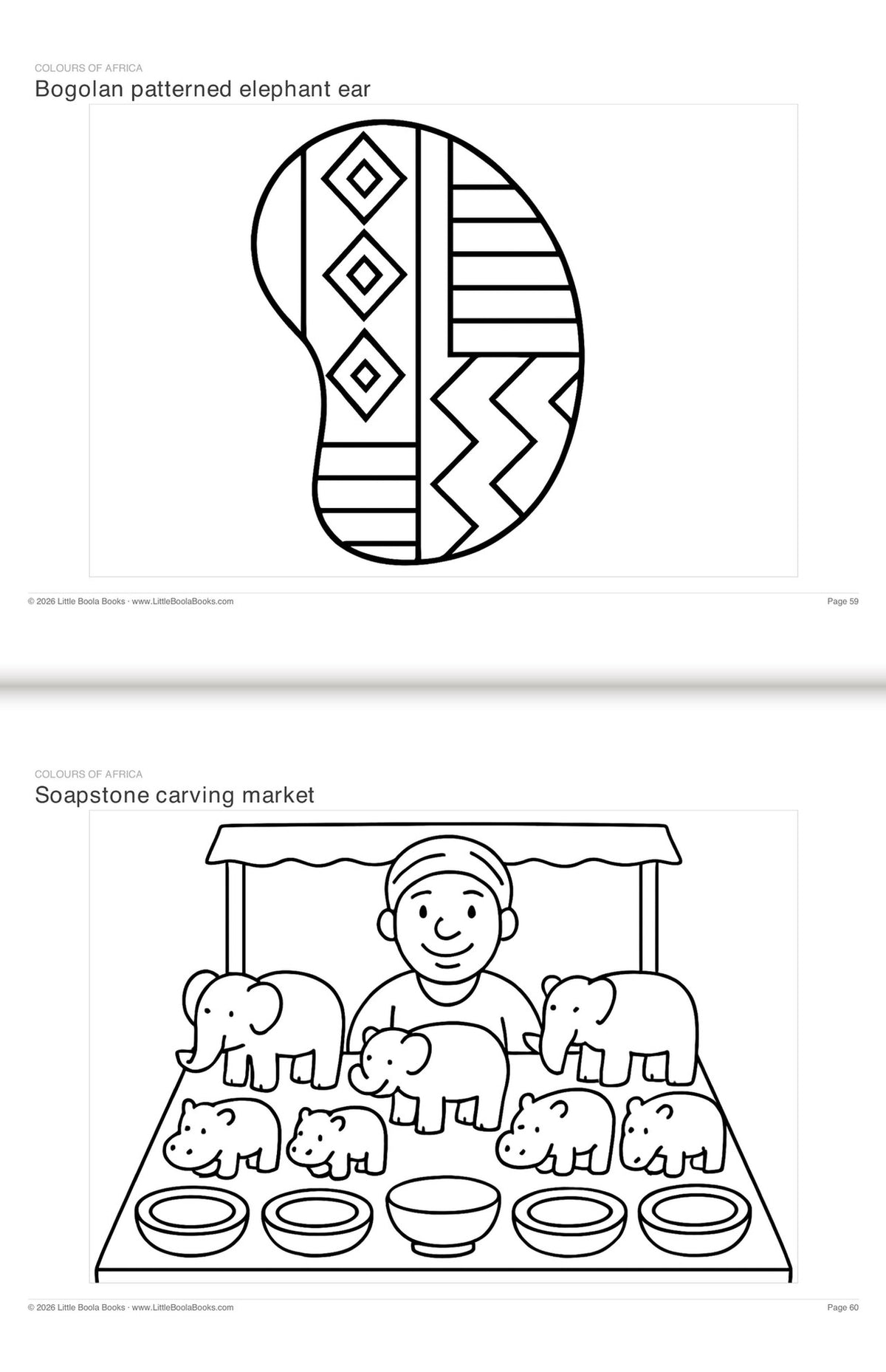Inside Activity Book 6: The Ostriches. Colours of Africa: African patterns and scenes to colour
