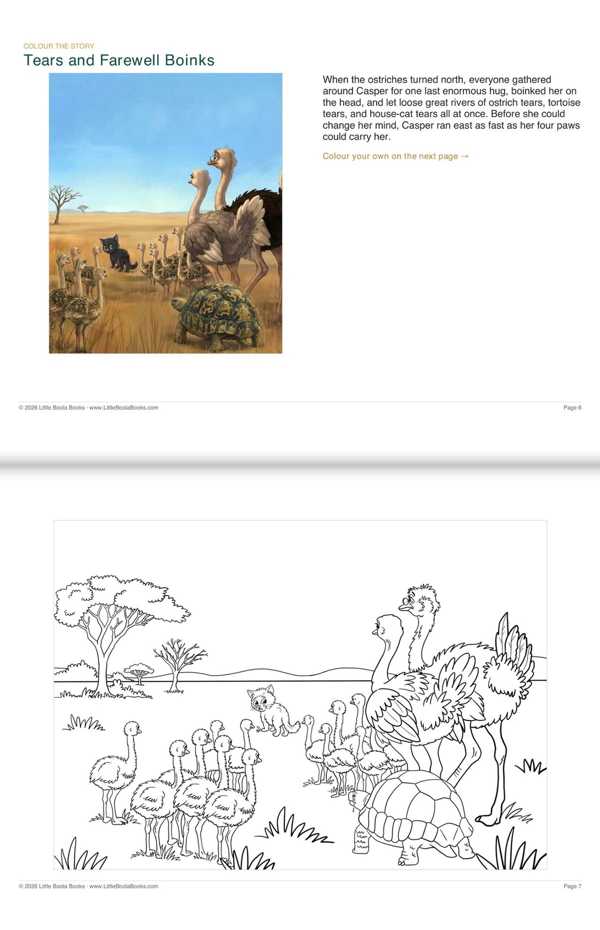 Inside Activity Book 7: The Vultures. Colour the Story: a picture from the book above the page to colour in