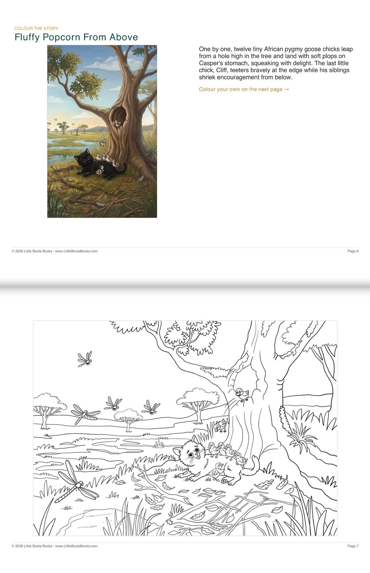 Inside Activity Book 9: The Hippos. Colour the Story: a picture from the book above the page to colour in