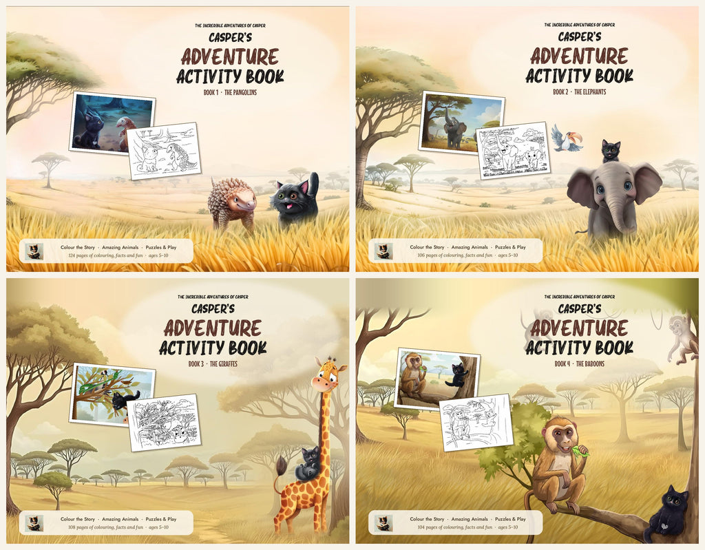 Casper's Adventure Activity Books 1 to 4, set of four