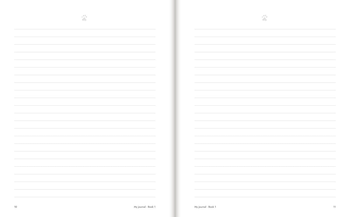 Inside Casper's Adventure Journal, Book 1: a drawing prompt and a writing page